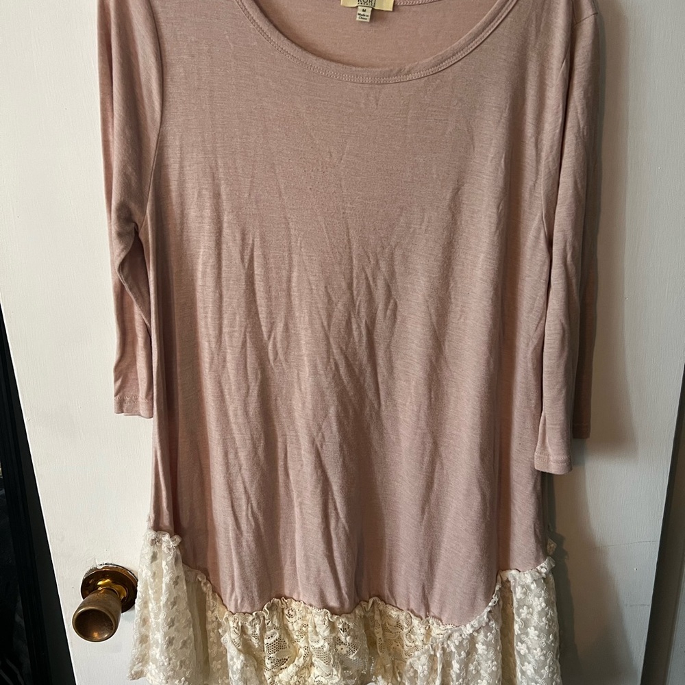 Kori Blush Pink and Cream Lace Tunic